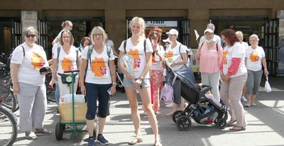 Empfang des KHD Heidelberg am Bahnhof,  Kinder-Lebens-Lauf 2022 in Karlsruhe